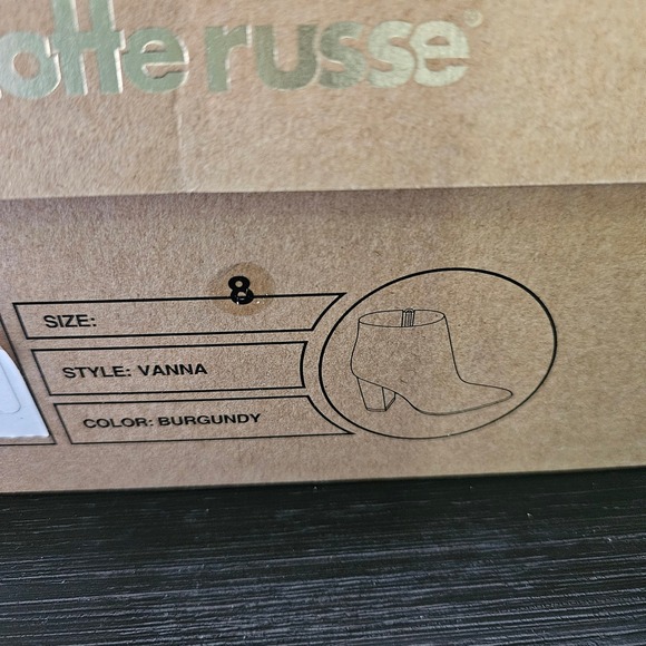 Charlotte Russe Vanna Burgundy Suede Pointed Toe Block Heel Booties Size 8 - Picture 8 of 9